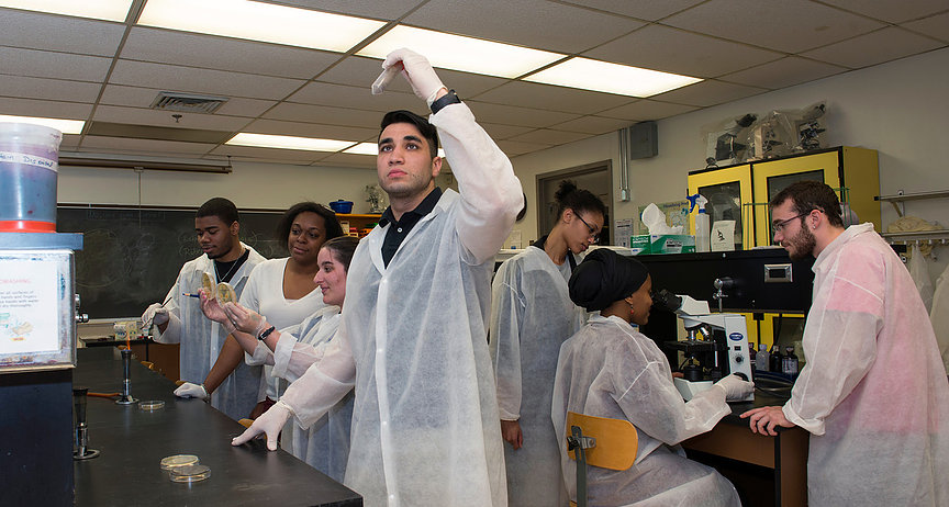 Student investigating science experiments