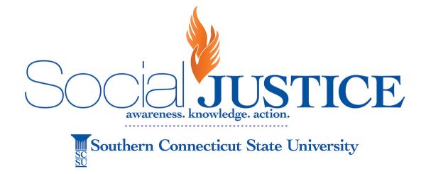 "Social Justice, Southern Connecticut State university logo"